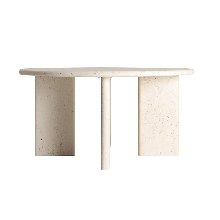 Mesa de comedor de microcemento en color blanco roto ORCAY