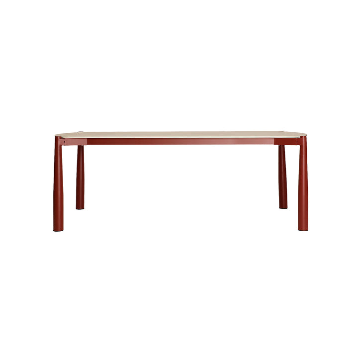Mesa de comedor de piedra sinterizada en color crema MOSNAY