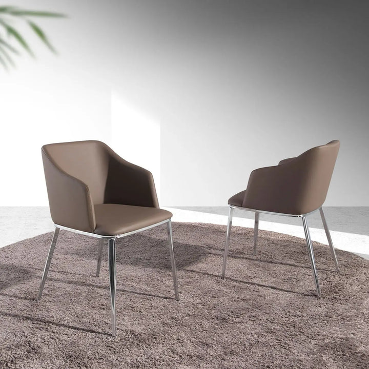 Bruine kunstleren stoel