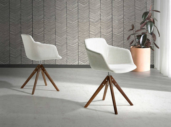 Silla giratoria tela beige - Sillas - El Workshop - beige
