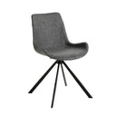 Dark grey fabric swivel chair
