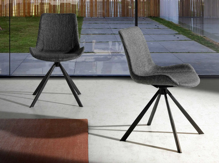 Dark grey fabric swivel chair