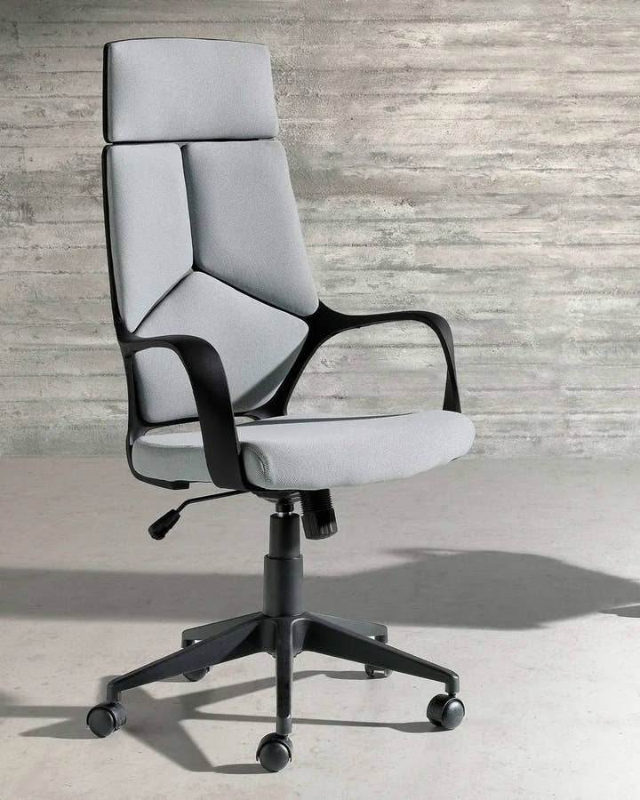 Silla oficina giratoria tela gris claro y pvc negro - Silla - El Workshop - gris - claro