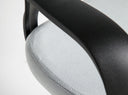 silla oficina giratoria tela gris claro y pvc negro, vista 3