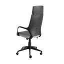 silla oficina giratoria tela gris claro y pvc negro, vista 2