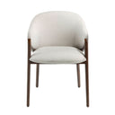 silla tela beige y polipiel visón oscuro