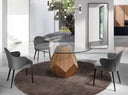 Silla tela y polipiel gris oscuro