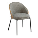 Gray and walnut fabric chair