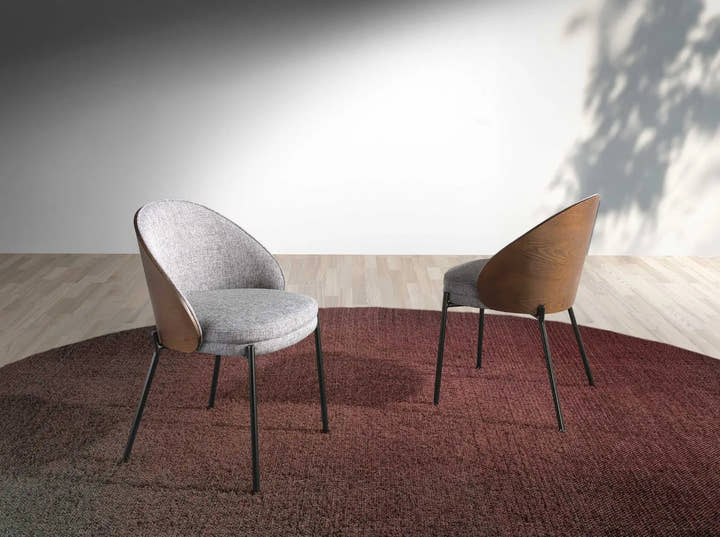 Silla tela gris y nogal - Sillón - El Workshop - gris - claro