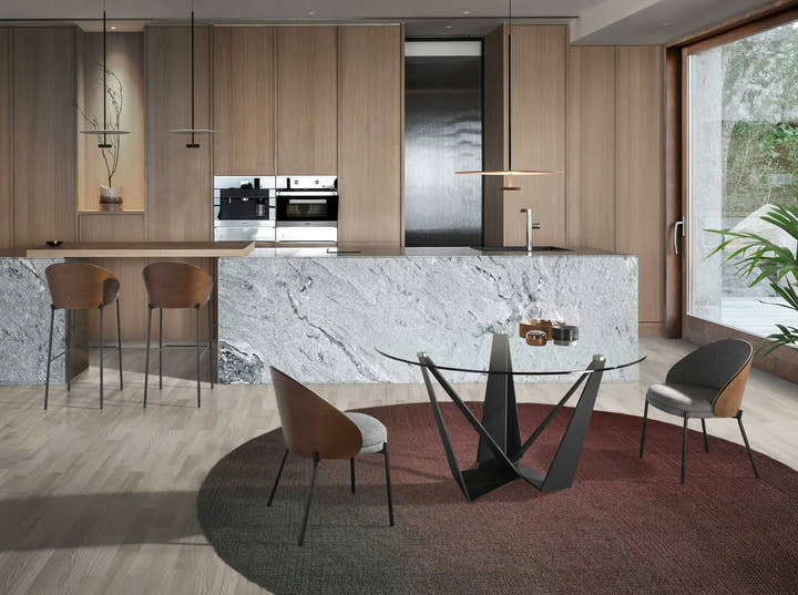 Taburete tela gris y nogal - Taburete - El Workshop - gris - claro