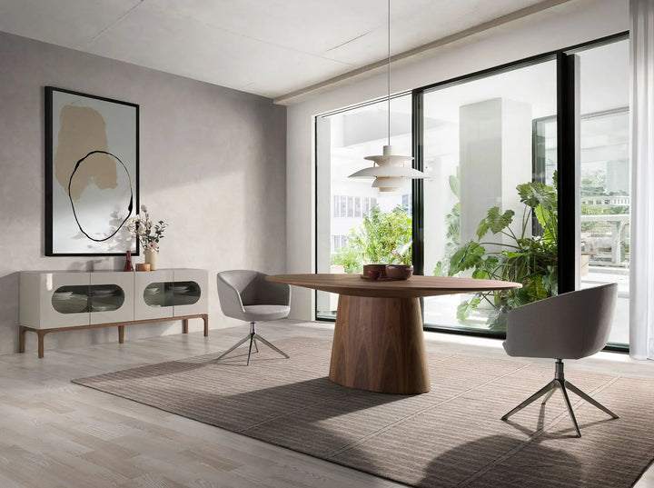 Lichtgrijze stoffen draaistoel