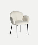 silla burgnac poliéster en color crema contemporánea minimalista