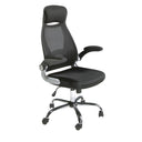 Black fabric swivel office chair