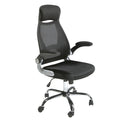 Black fabric swivel office chair