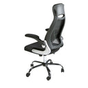 silla oficina giratoria tela negra, vista 4