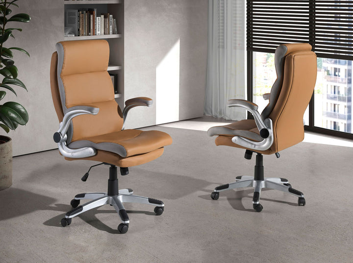 Silla oficina giratoria polipiel marrón - Silla - El Workshop-Marrã³N