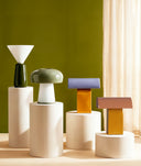lámpara de mesa cortona vidrio en tonos verde y blanco