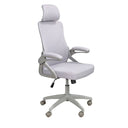 Swivel office chair, gray fabric