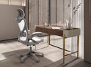 silla oficina giratoria tela gris, vista 2
