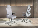 Swivel office chair, gray fabric