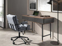 Swivel office chair, gray fabric