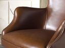 sillón giratorio piel marrón oscuro