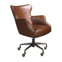 Sillón giratorio piel marrón oscuro