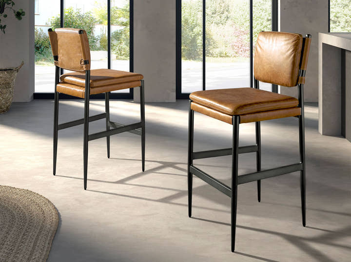 Taburete piel marrón - Taburete - El Workshop - marrón