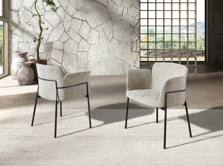 Grijze stoffen stoel