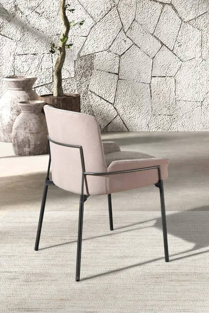 Silla tela gris y terciopelo marrón - Silla - El Workshop - 