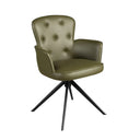 Dark green leatherette swivel chair