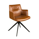 Cognac brown leatherette swivel chair