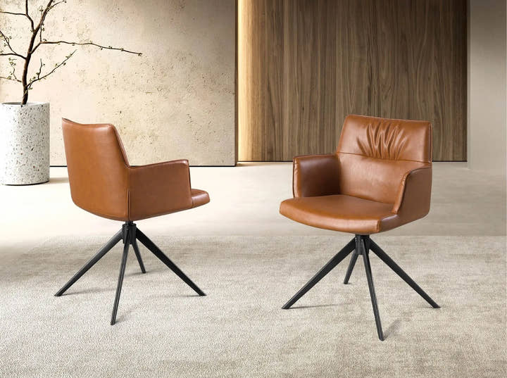 Silla giratoria polipiel marrón coñac - Silla - El Workshop - 