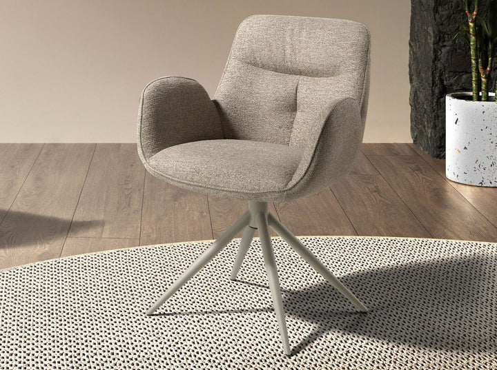 Silla giratoria tela beige - Silla - El Workshop-61 x 63 x 84 Cm