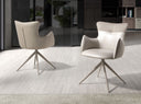 silla giratoria polipiel blanco roto y greige, vista 2