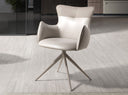 Silla giratoria polipiel blanco roto y greige - Silla - El Workshop-59 x 63 x 86 Cm