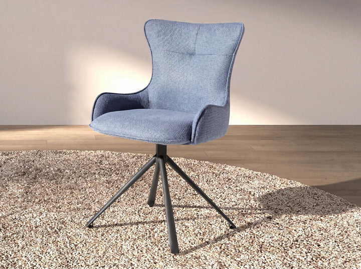 Silla giratoria tela azul - Silla - El Workshop-55 x 63 x 86 Cm