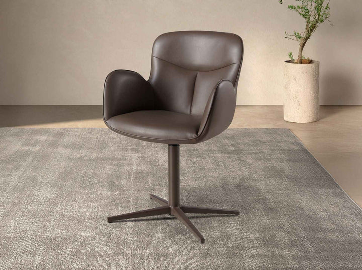 Silla giratoria polipiel marrón chocolate - Silla - El Workshop-60 x 65 x 90 Cm
