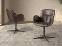 silla giratoria polipiel marrón chocolate, vista 2