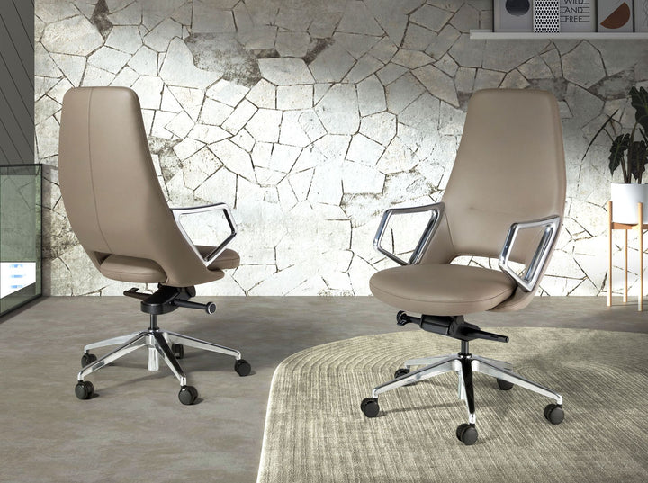 Silla oficina giratoria polipiel gris en ambiente decorado (2)