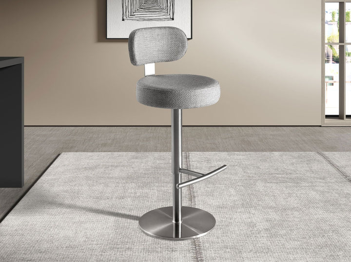 Taburete giratorio tela gris claro jaspeado - Taburete - El Workshop-45 x 46 x 85 Cm