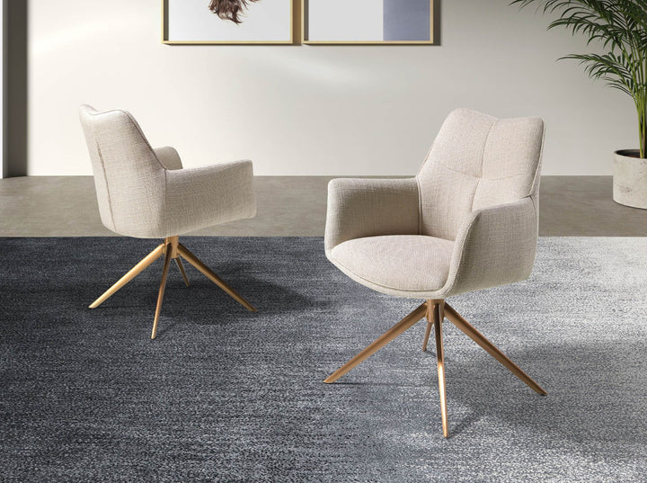 Silla giratoria tela crema - Silla - El Workshop-61 x 63 x 85 Cm