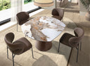 silla polipiel marrón oscuro, vista 2