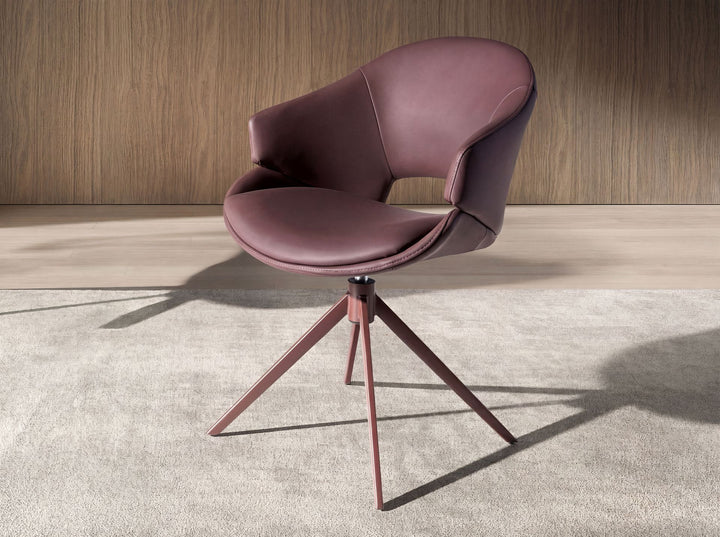 Silla giratoria polipiel marrón cobrizo - Silla - El Workshop-58 x 62 x 84 Cm