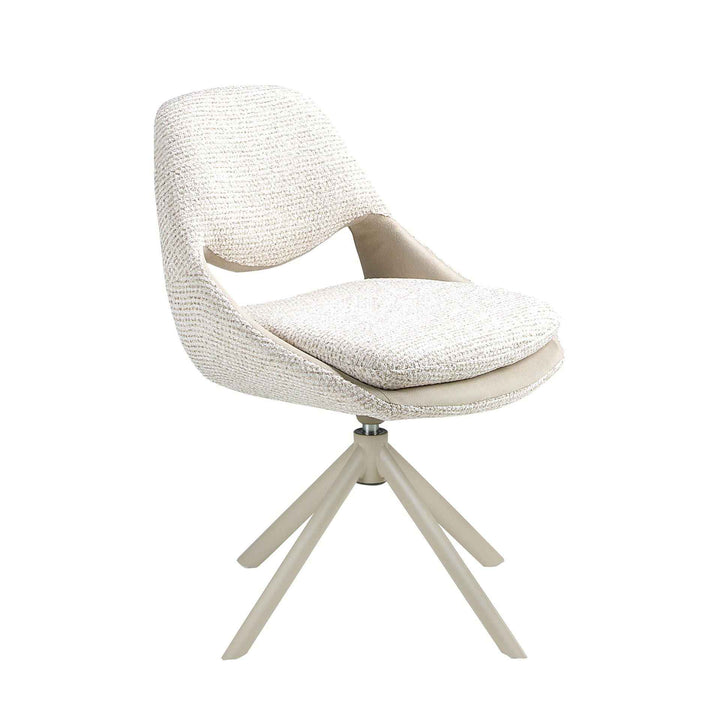 Silla giratoria tela blanco roto y crema