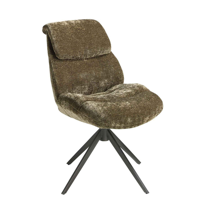 Silla giratoria terciopelo verde oliva