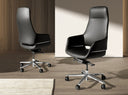 silla oficina giratoria polipiel negro, vista 2