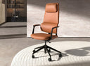 Silla oficina giratoria polipiel marrón - Silla - El Workshop-63 x 65 x 118 Cm
