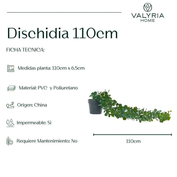 Planta Artificial Colgante con Maceta – Dischidia 110cm