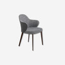 Silla tela y polipiel gris oscuro